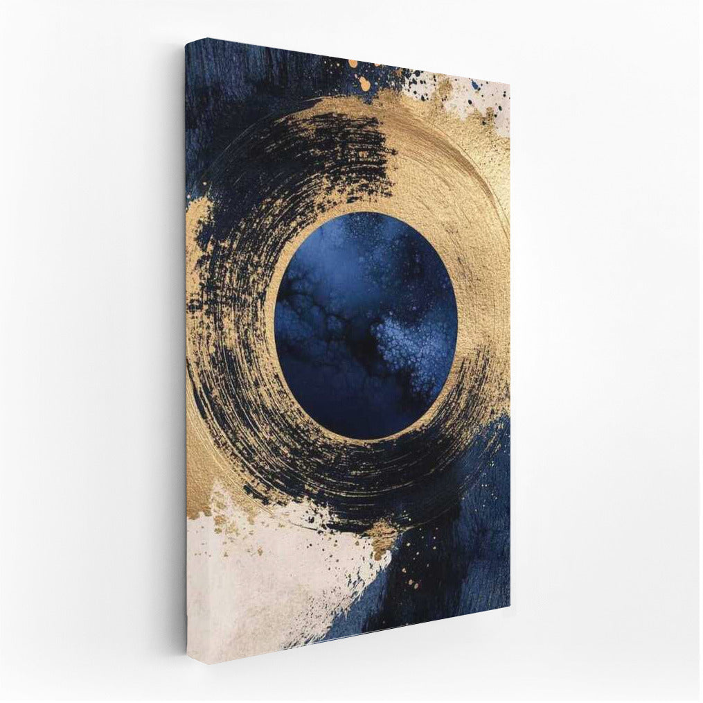 Transcendent Gold: Abstract Circle of Shimmer
