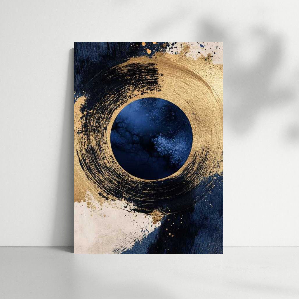 Transcendent Gold: Abstract Circle of Shimmer