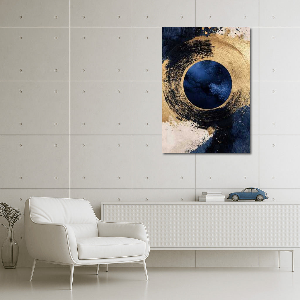 Transcendent Gold: Abstract Circle of Shimmer