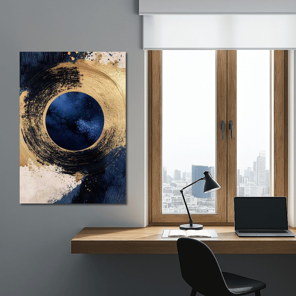Transcendent Gold: Abstract Circle of Shimmer