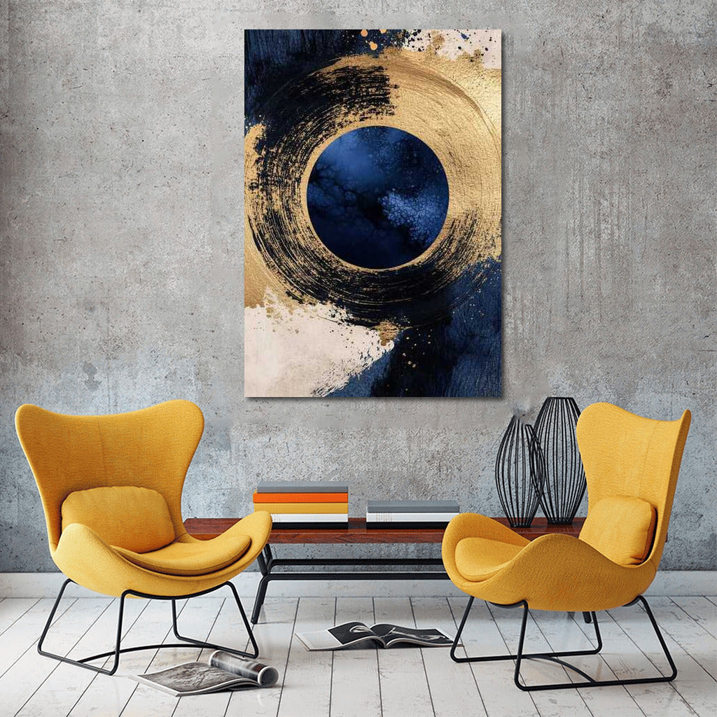Transcendent Gold: Abstract Circle of Shimmer