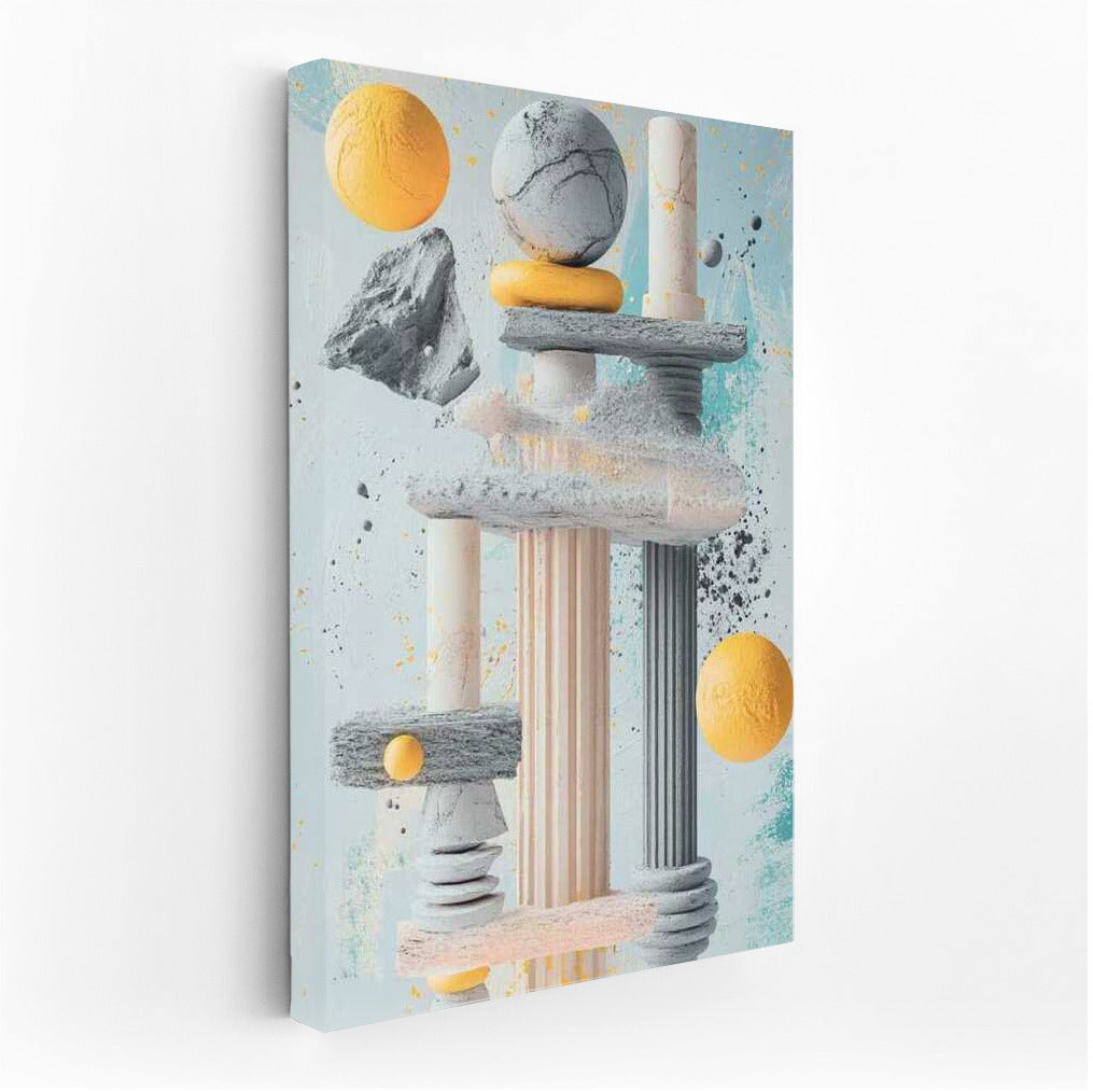 Abstract Symphony of Columns: Play of Forms and Colors