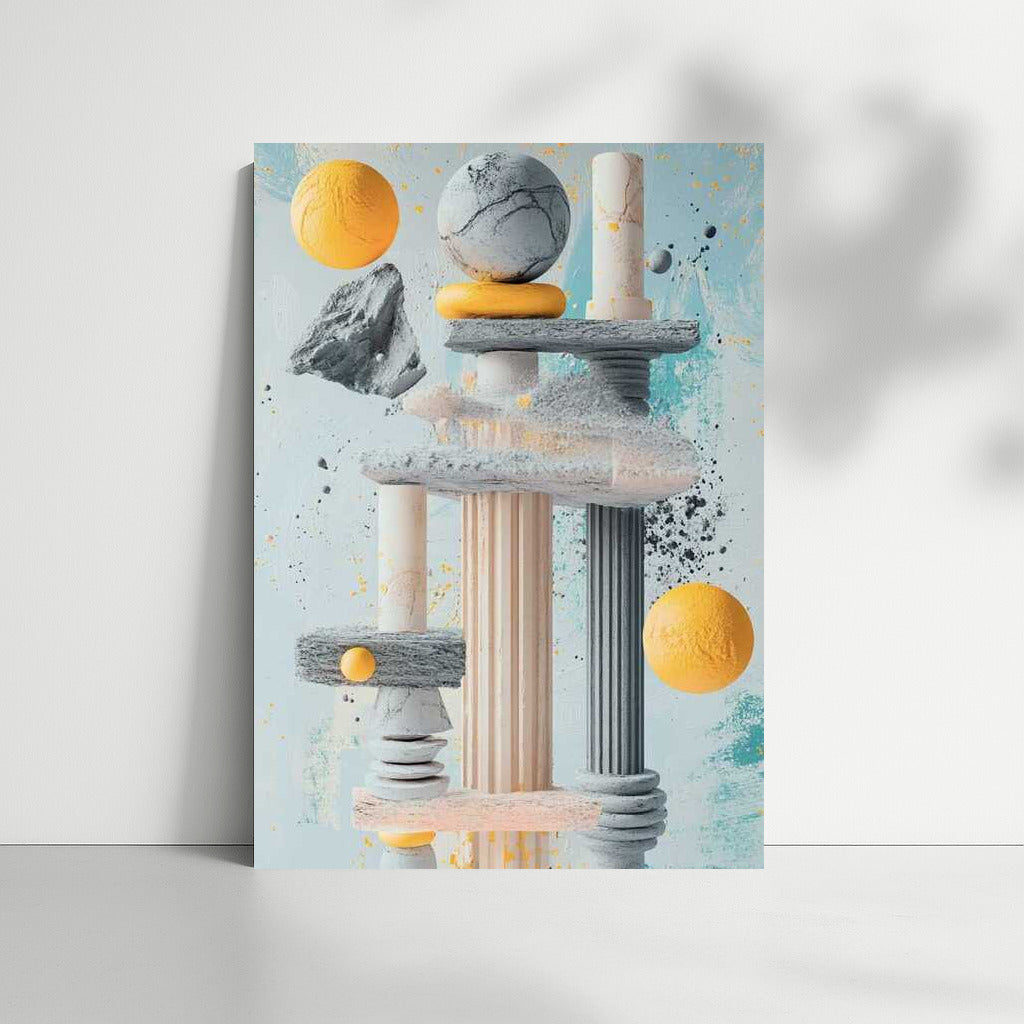 Abstract Symphony of Columns: Play of Forms and Colors