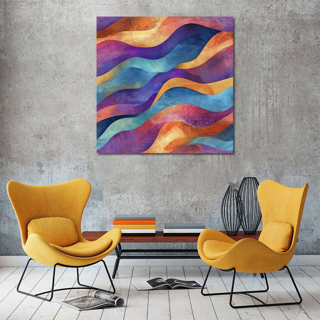 Abstract Color Waves Dance: Living Canvas