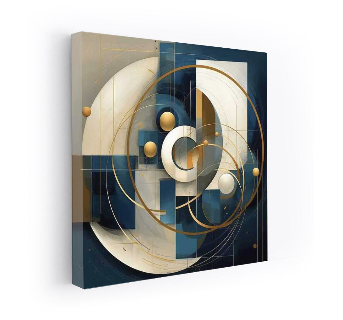 Harmony of Abstraction: Geometry in Blue, White and Gold
