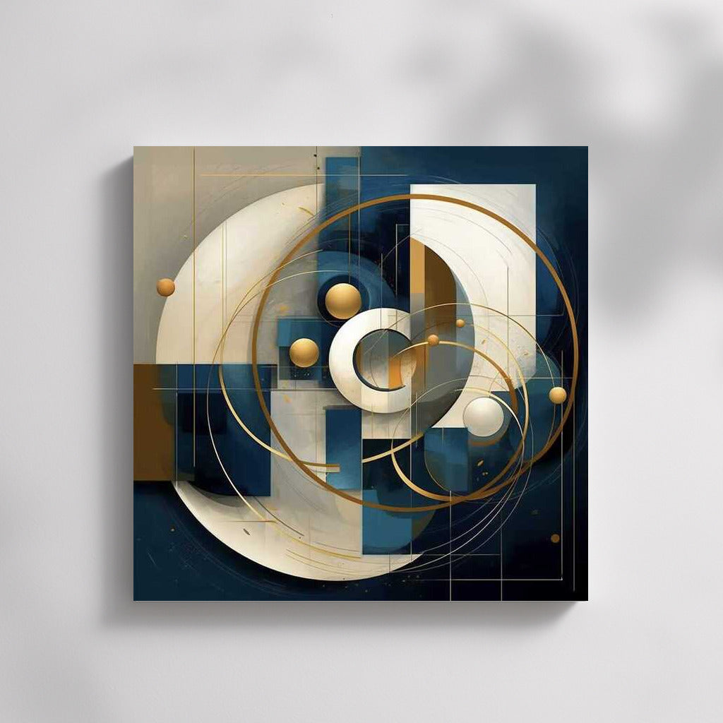 Harmony of Abstraction: Geometry in Blue, White and Gold