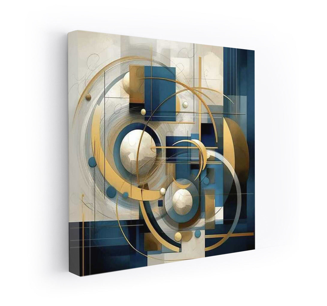 Harmony of Abstraction: Geometry in Blue, White and Gold