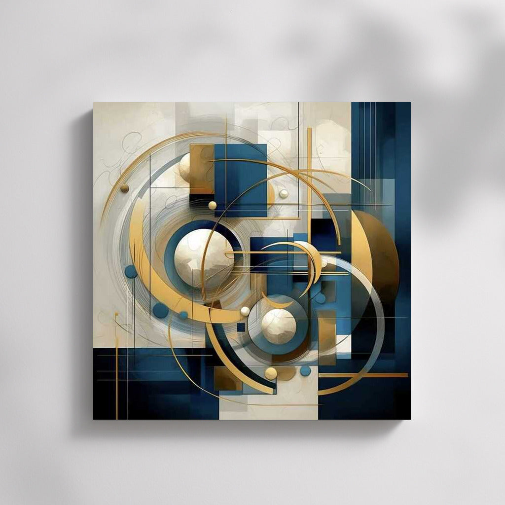 Harmony of Abstraction: Geometry in Blue, White and Gold