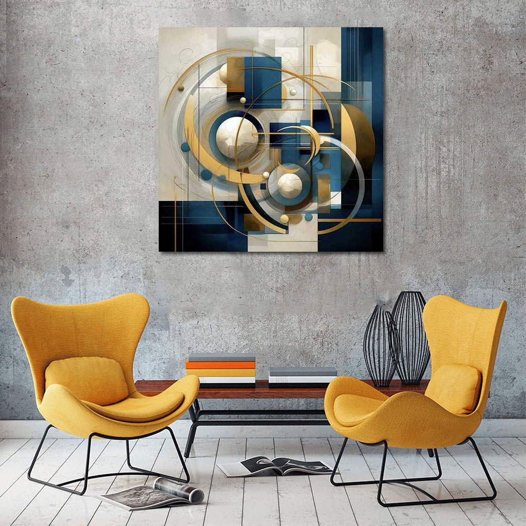 Harmony of Abstraction: Geometry in Blue, White and Gold
