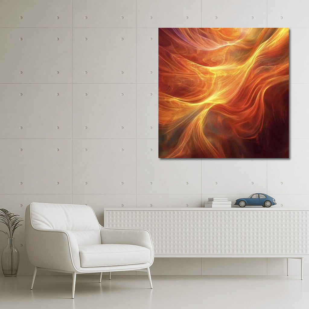Orange Waves Vortex: Abstract Enchantment