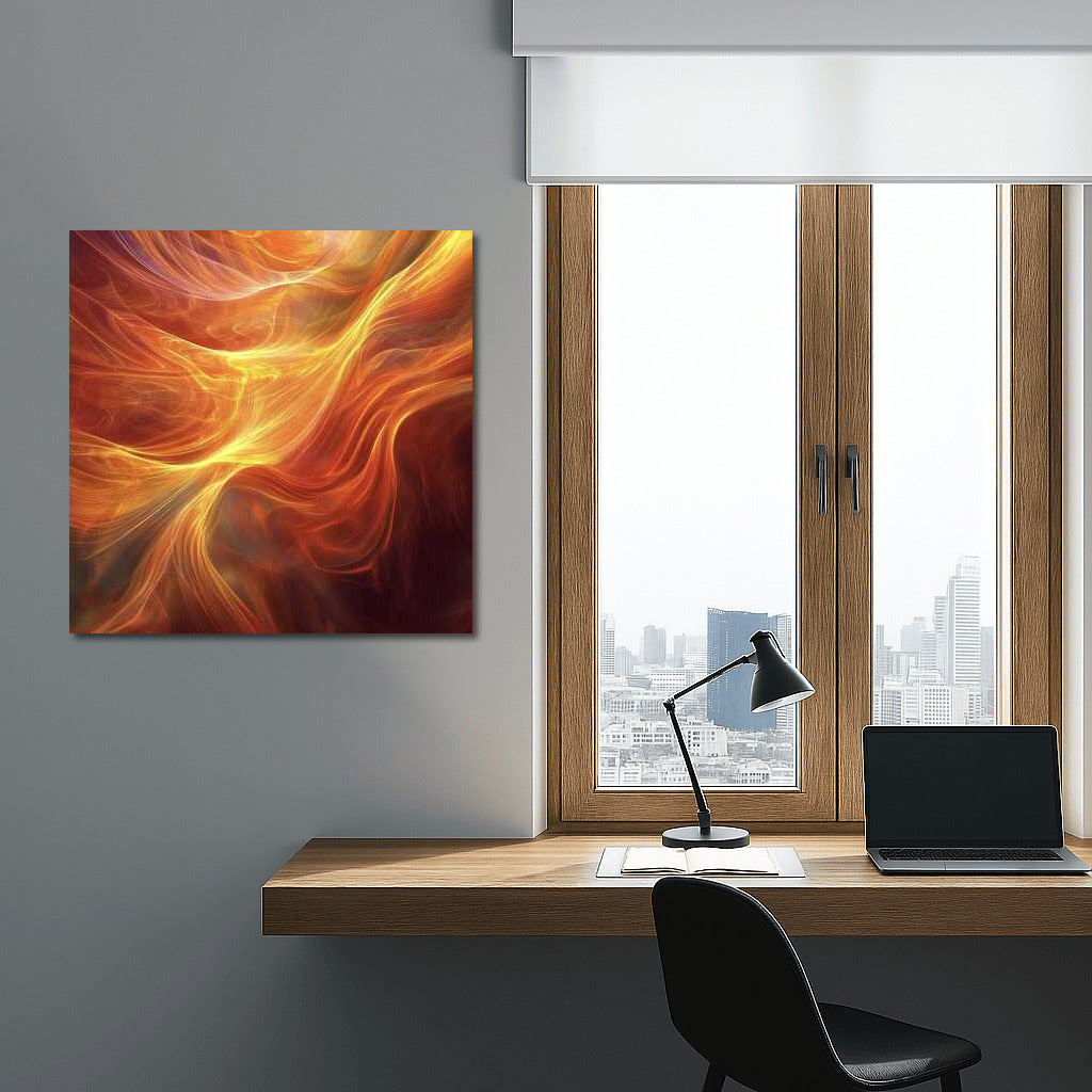 Orange Waves Vortex: Abstract Enchantment