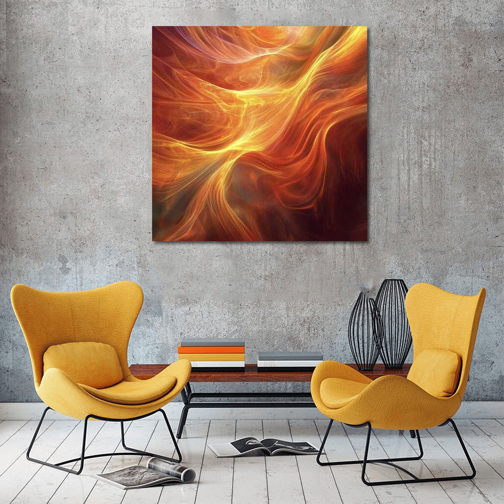 Orange Waves Vortex: Abstract Enchantment