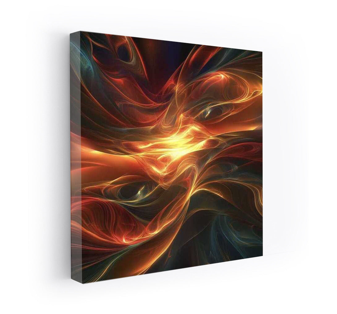 Fire Swirls: Abstract Orange Waves