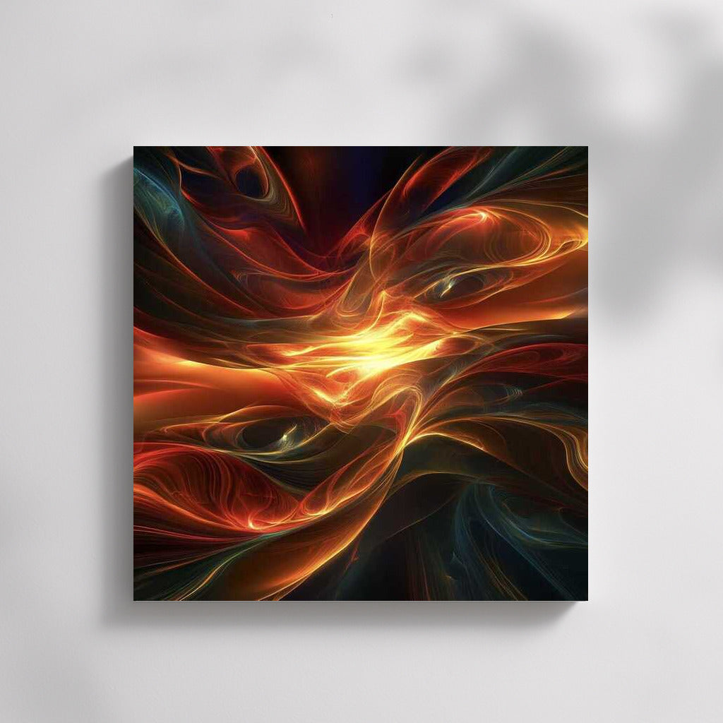 Fire Swirls: Abstract Orange Waves