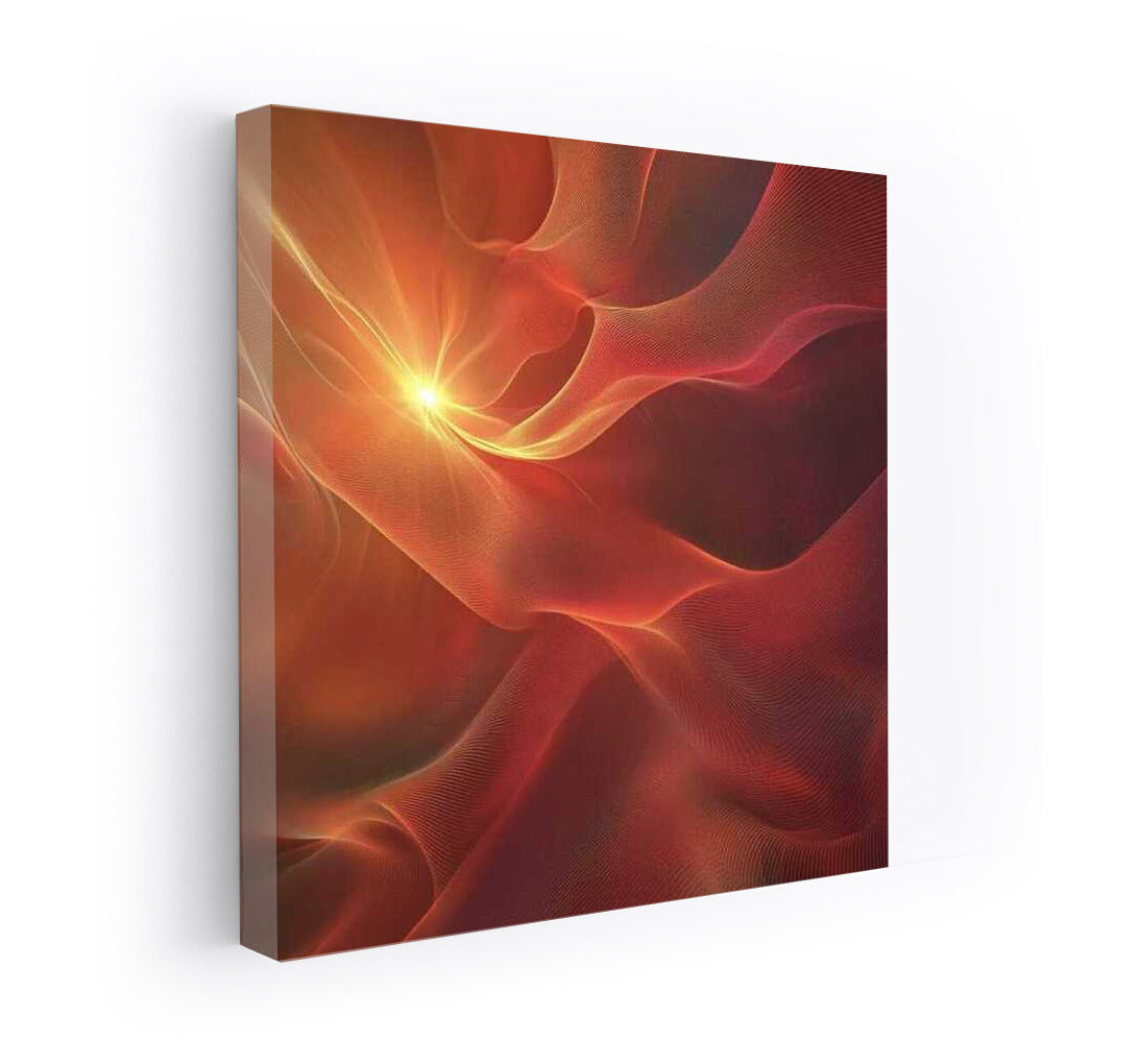 Orange Waves Abstraction: Living Canvas