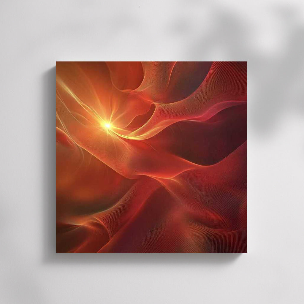 Orange Waves Abstraction: Living Canvas