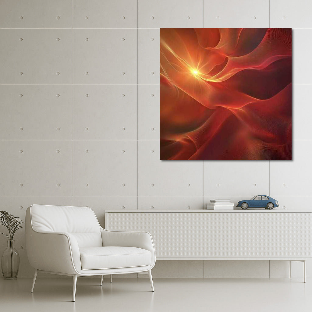Orange Waves Abstraction: Living Canvas