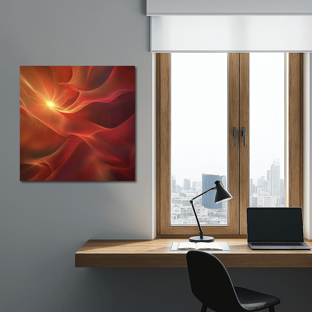 Orange Waves Abstraction: Living Canvas