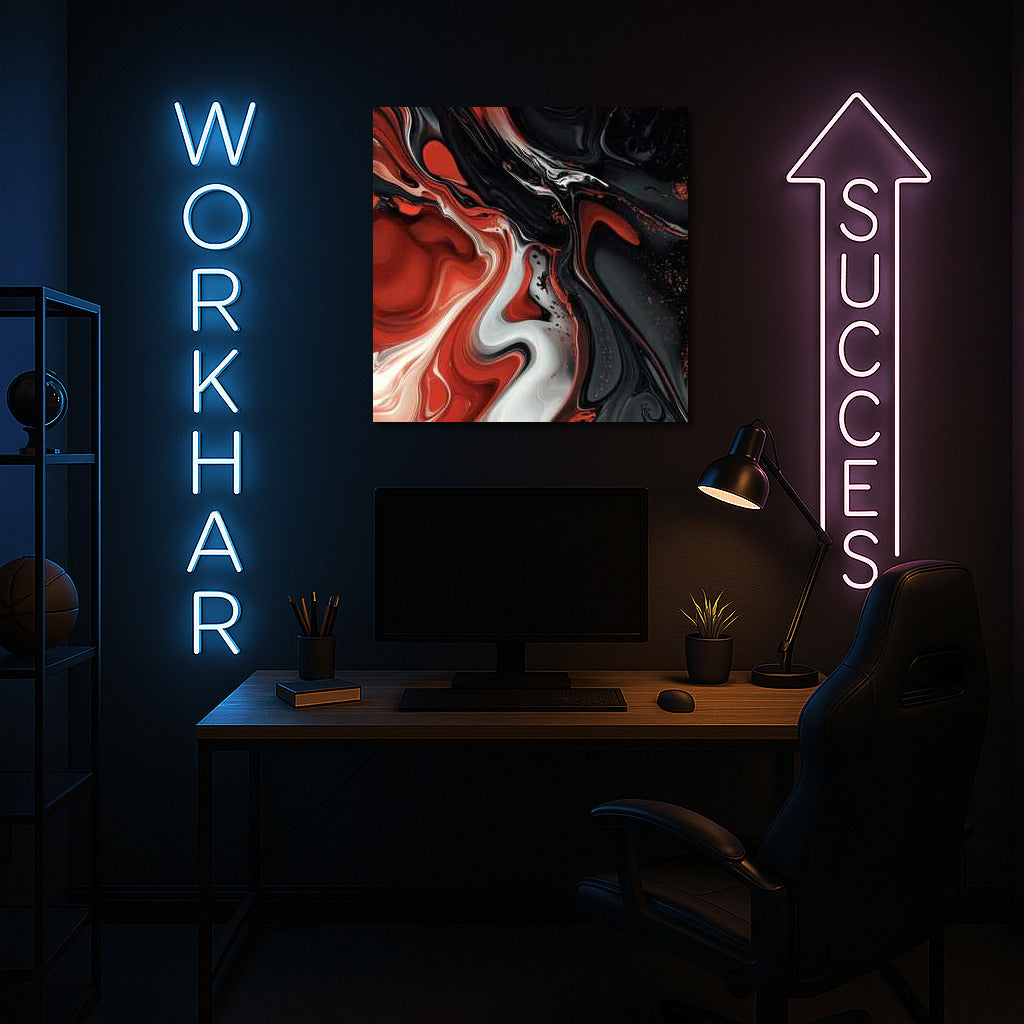 Scarlet Vortex: Abstract Flame for Interior