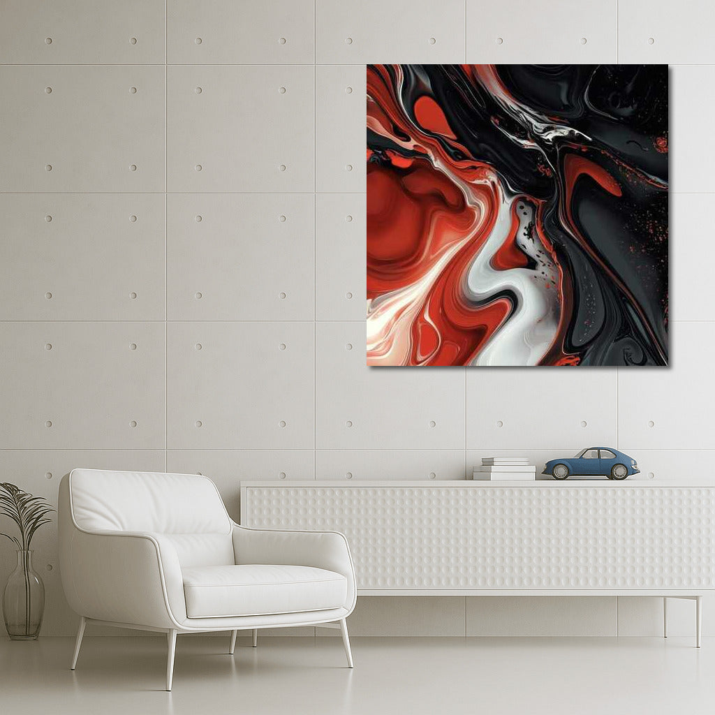 Scarlet Vortex: Abstract Flame for Interior