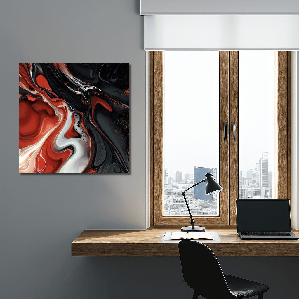 Scarlet Vortex: Abstract Flame for Interior