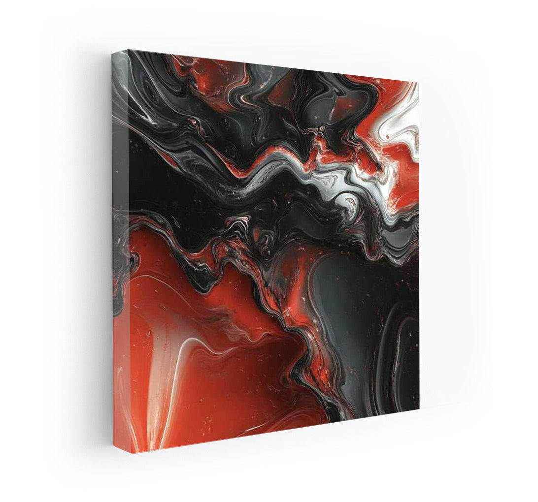 Storm of Emotions: Abstract Vortex of Red and Black Tones