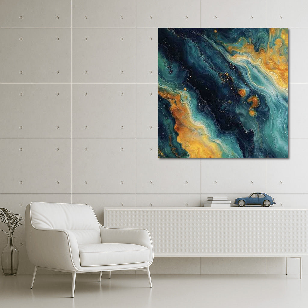 Space Symphony: Abstract Yellow Flashes