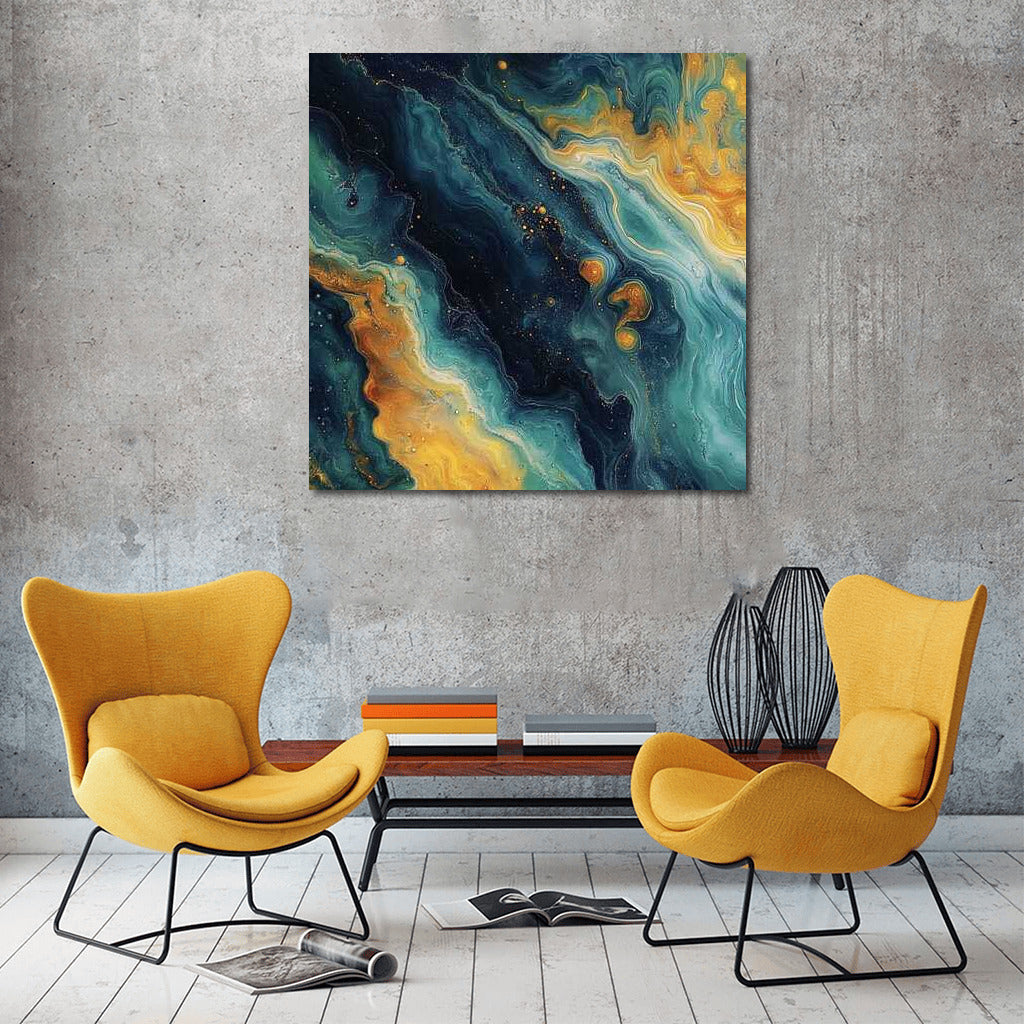 Space Symphony: Abstract Yellow Flashes