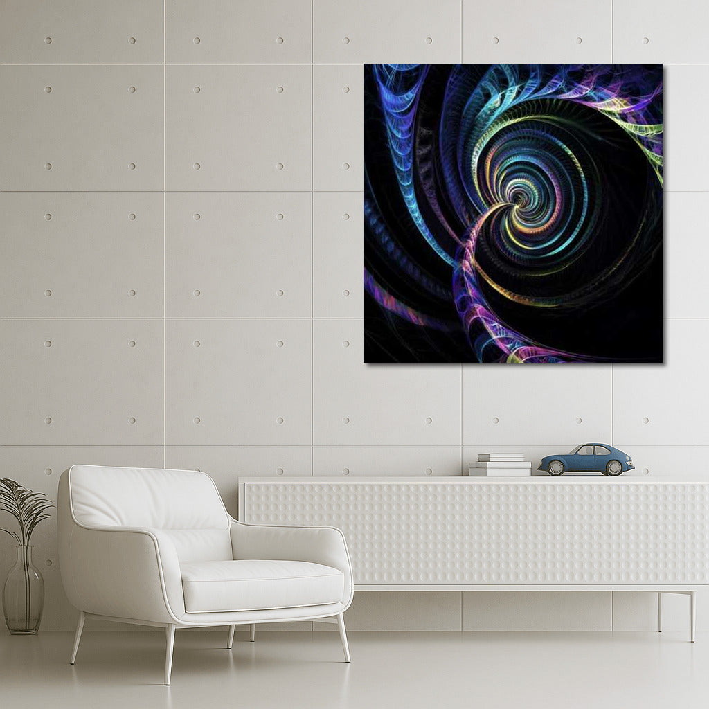 Vortex of Colored Spirals: Abstract Symphony for Interior
