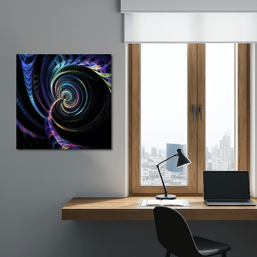 Vortex of Colored Spirals: Abstract Symphony for Interior