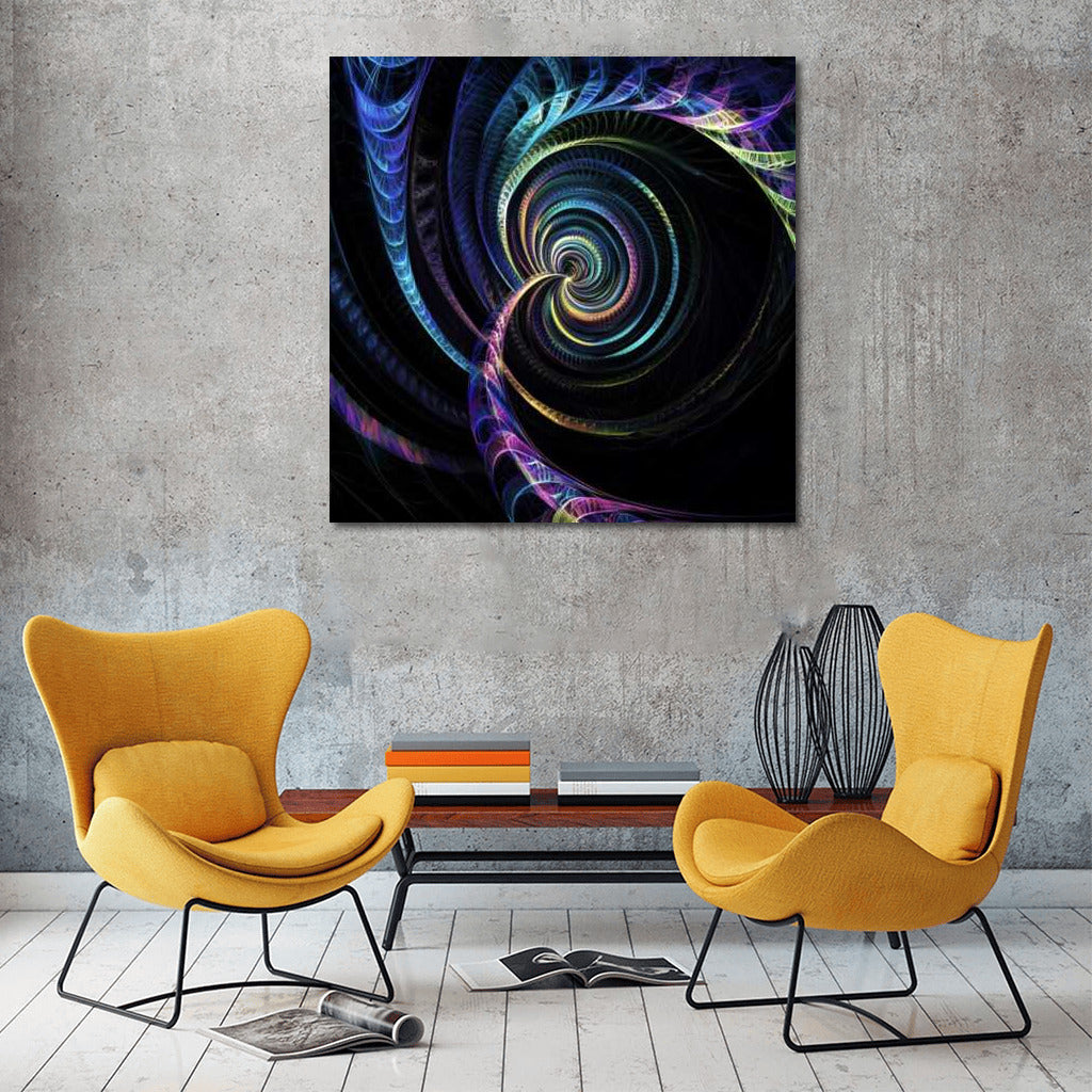 Vortex of Colored Spirals: Abstract Symphony for Interior