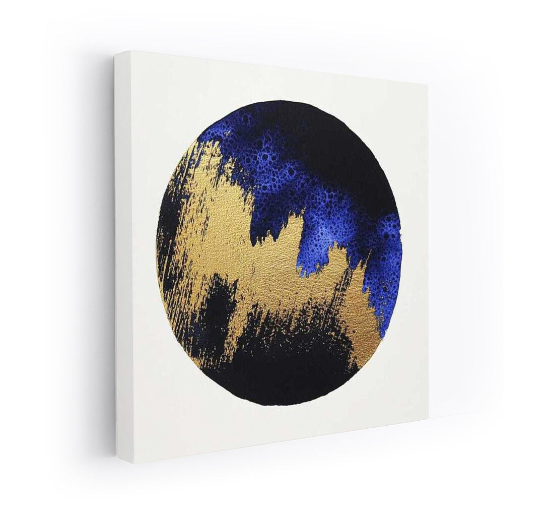 Golden Sphere: Abstract Charm on Blue Background