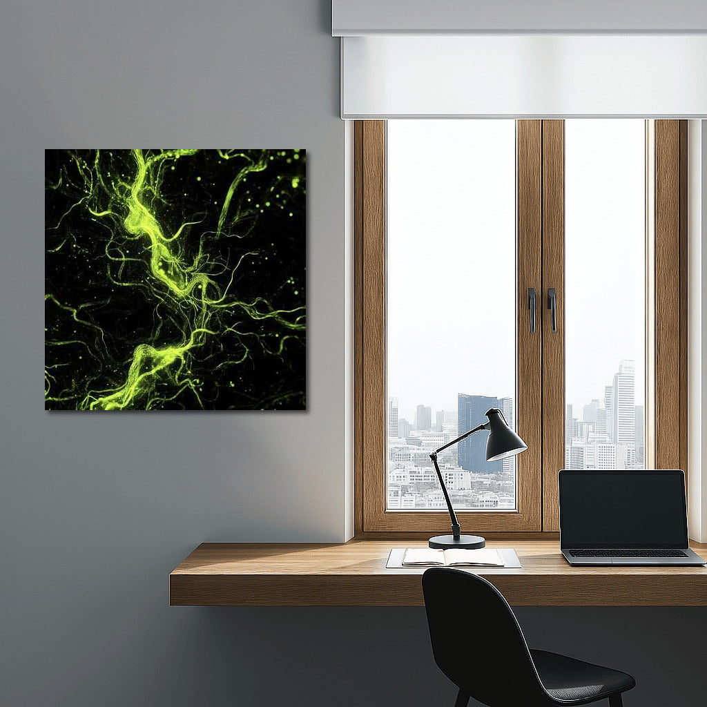 Emerald Vortex: Abstract Dynamics of Green Particles