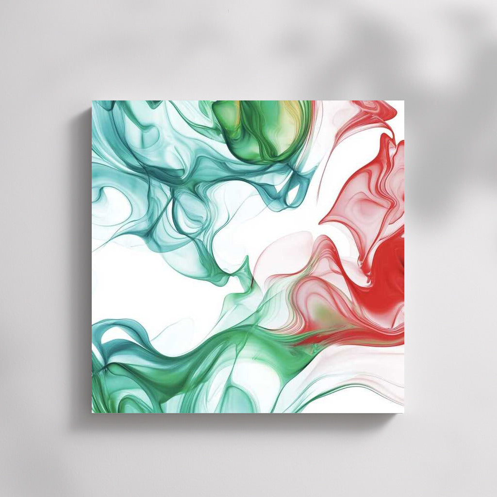 Dance of Flowers: Abstract Patterns in Green, Red and Blue