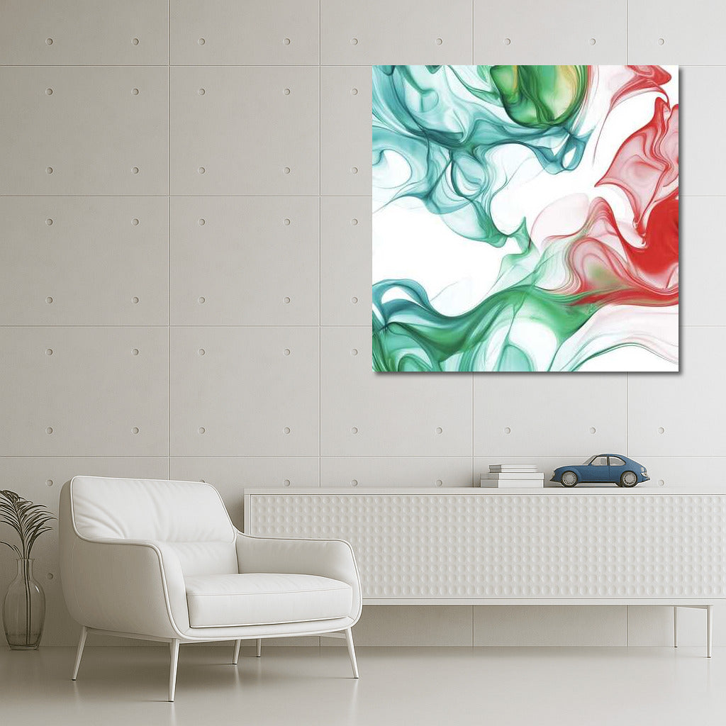 Dance of Flowers: Abstract Patterns in Green, Red and Blue