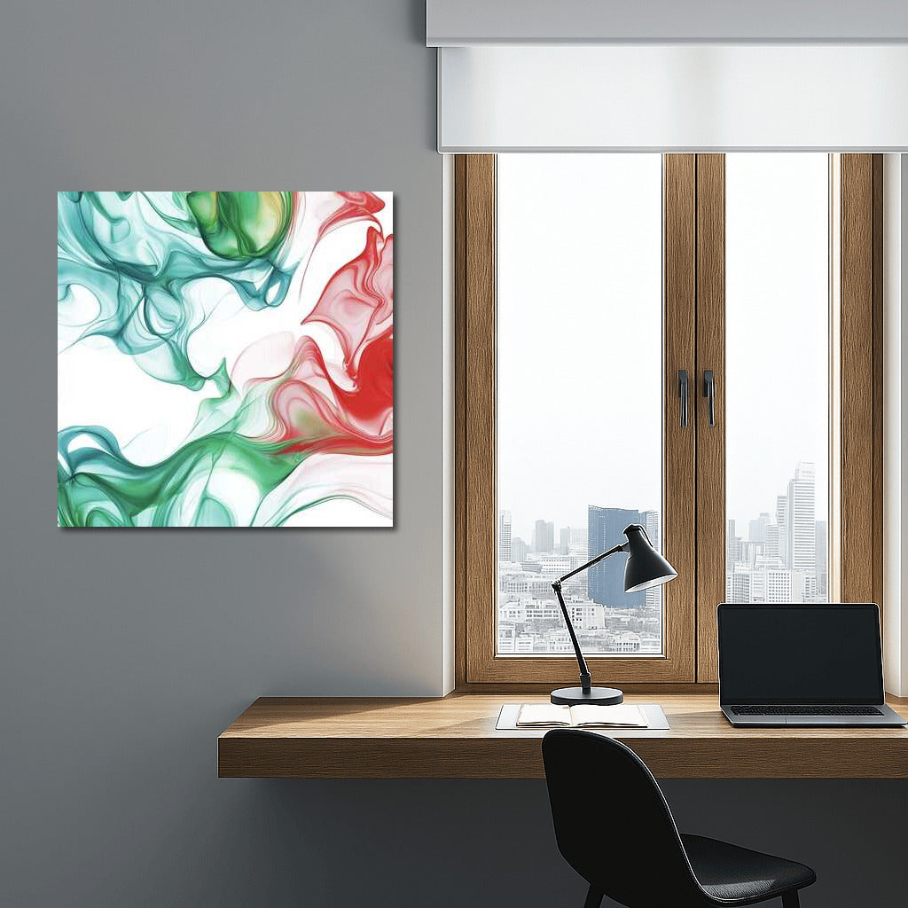 Dance of Flowers: Abstract Patterns in Green, Red and Blue