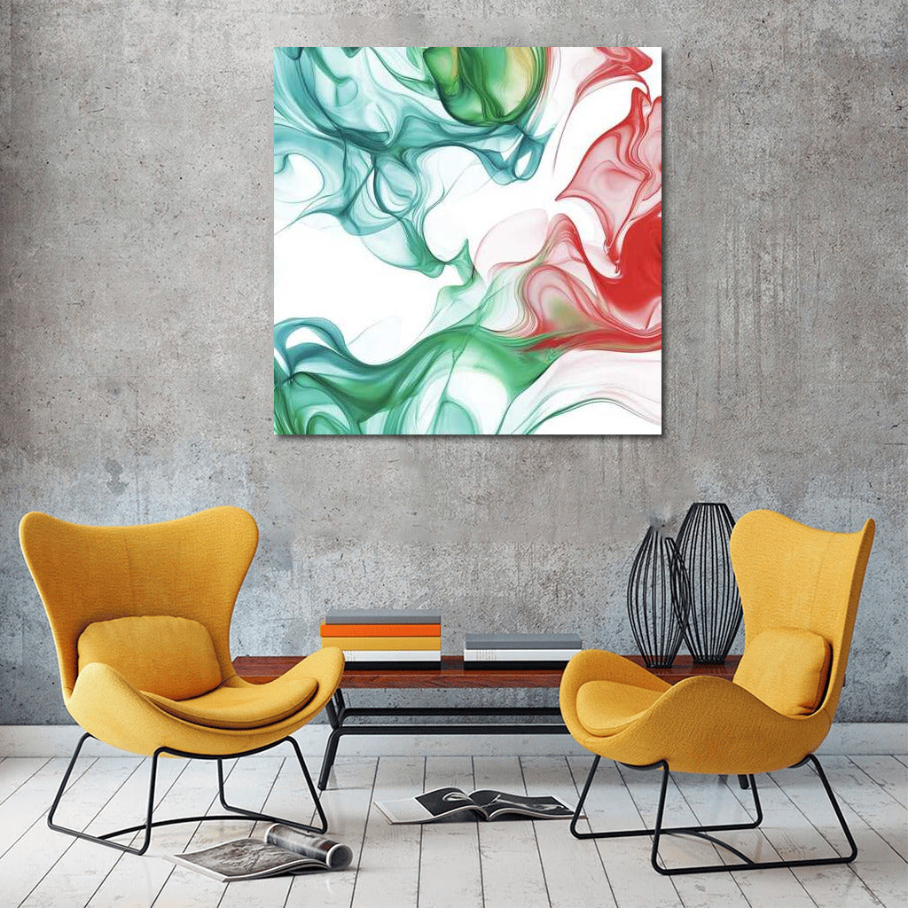 Dance of Flowers: Abstract Patterns in Green, Red and Blue