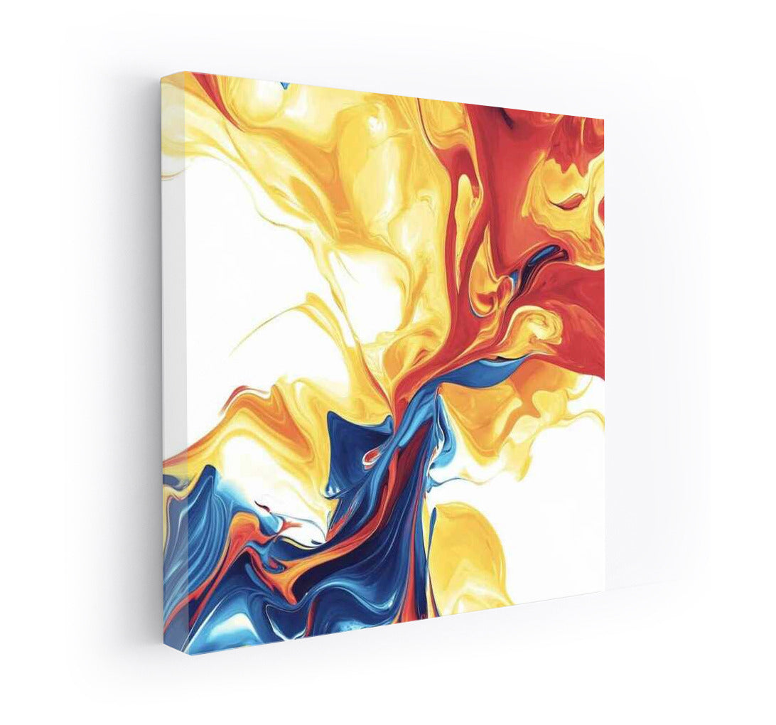 Abstract Symphony of Colors: Streams of Yellow, Red and Blue