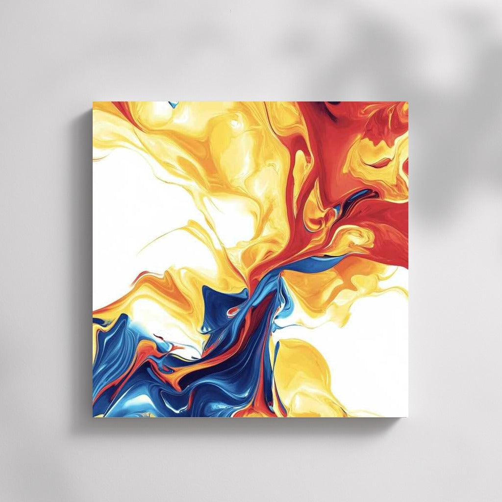 Abstract Symphony of Colors: Streams of Yellow, Red and Blue
