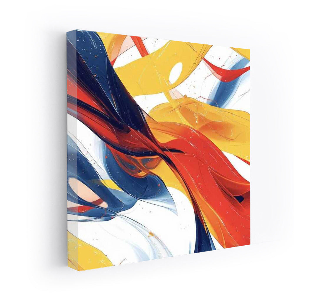Waves of Color: Abstract Patterns in Yellow, Red and Blue