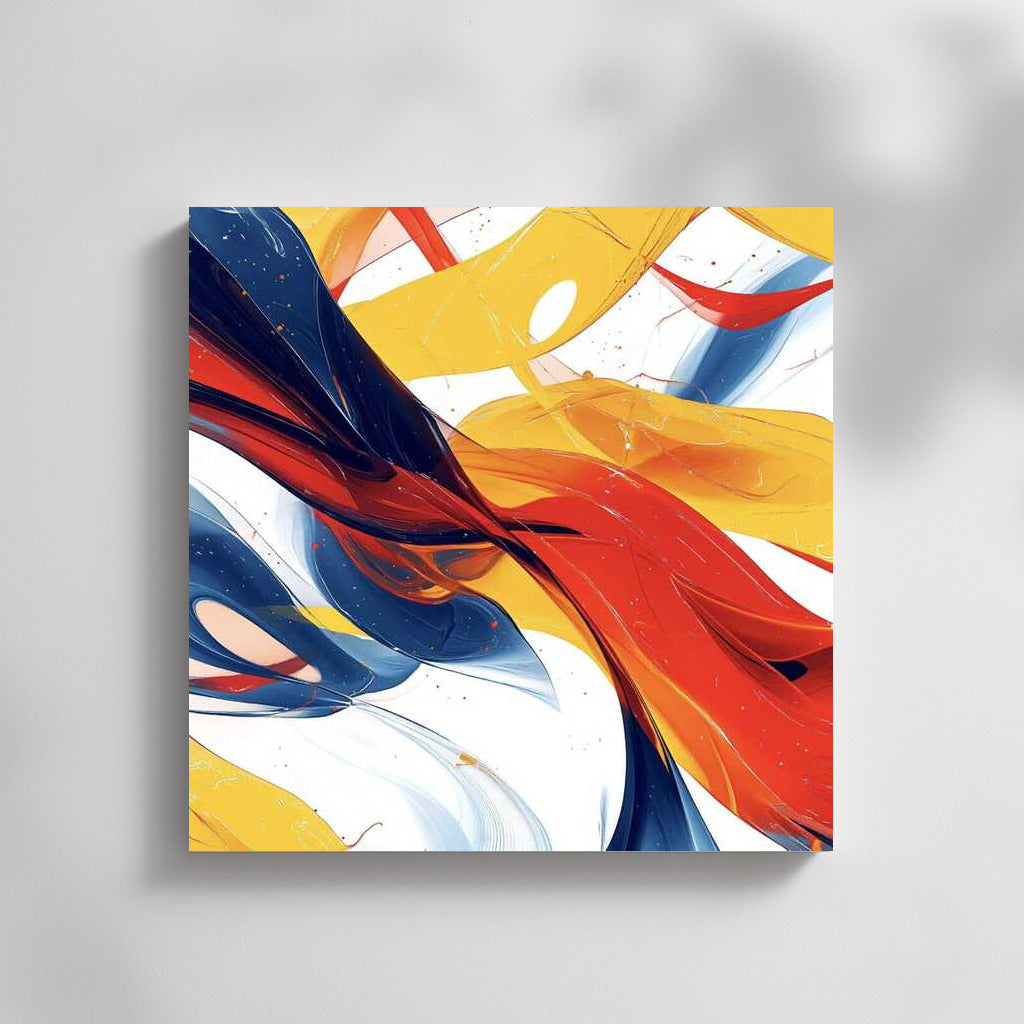 Waves of Color: Abstract Patterns in Yellow, Red and Blue