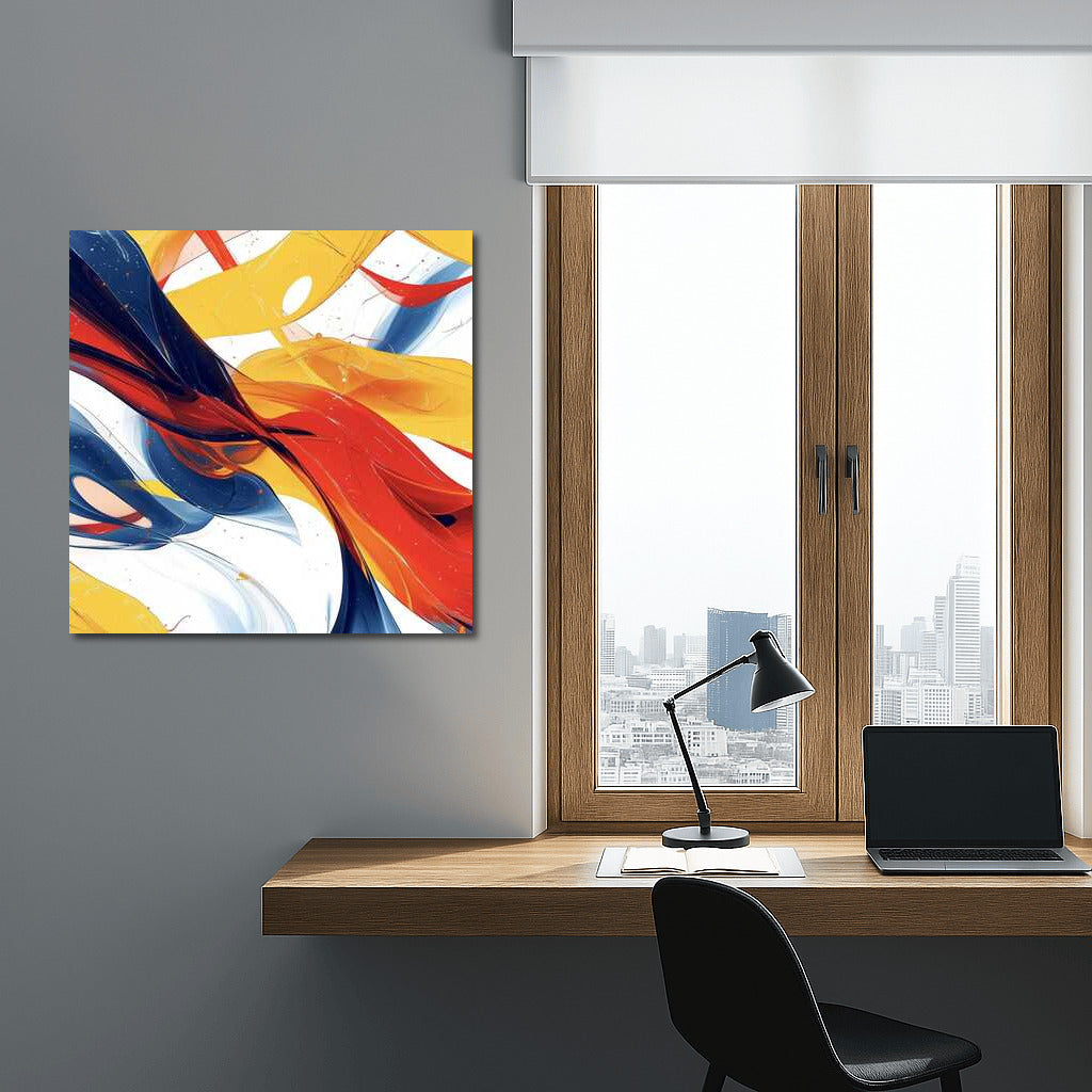 Waves of Color: Abstract Patterns in Yellow, Red and Blue