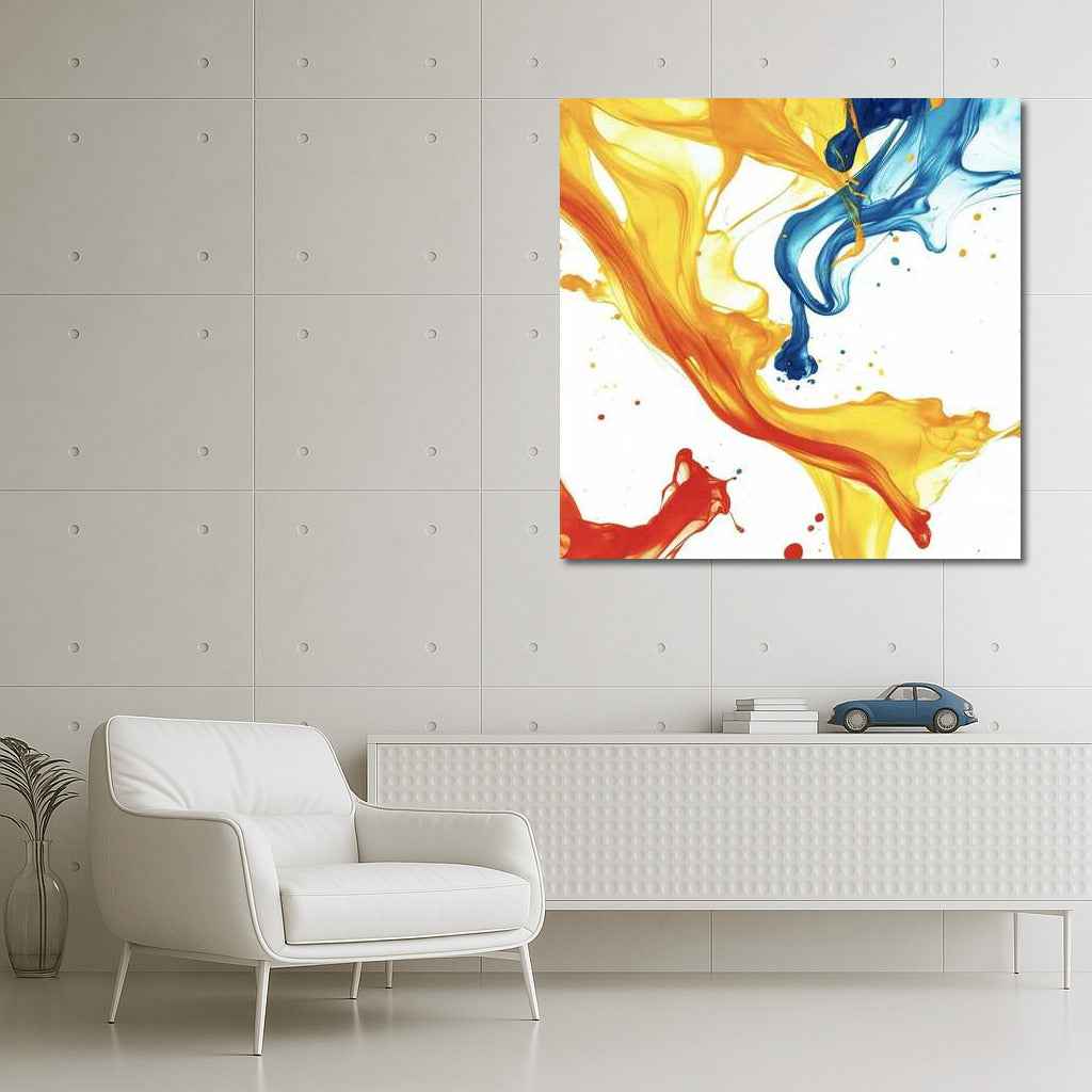 Harmony of Colors: Flowing Abstractions in Yellow, Red and Blue