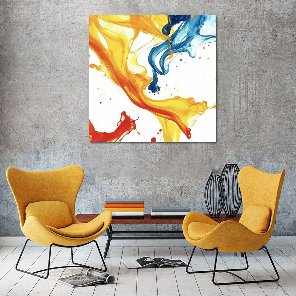 Harmony of Colors: Flowing Abstractions in Yellow, Red and Blue