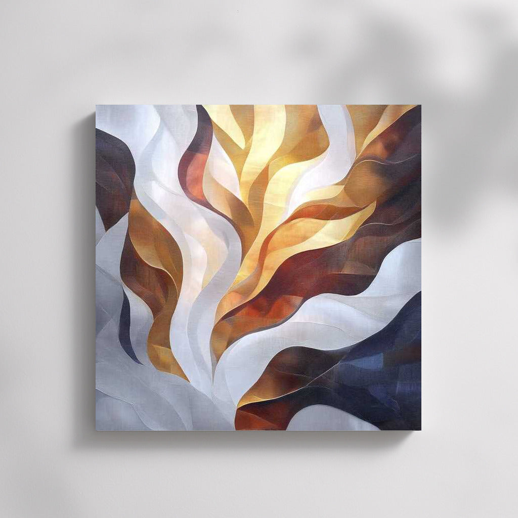Golden Glow: Abstract Waves of Light