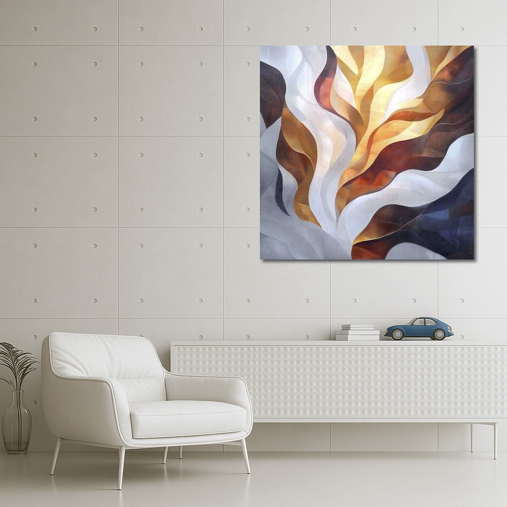 Golden Glow: Abstract Waves of Light
