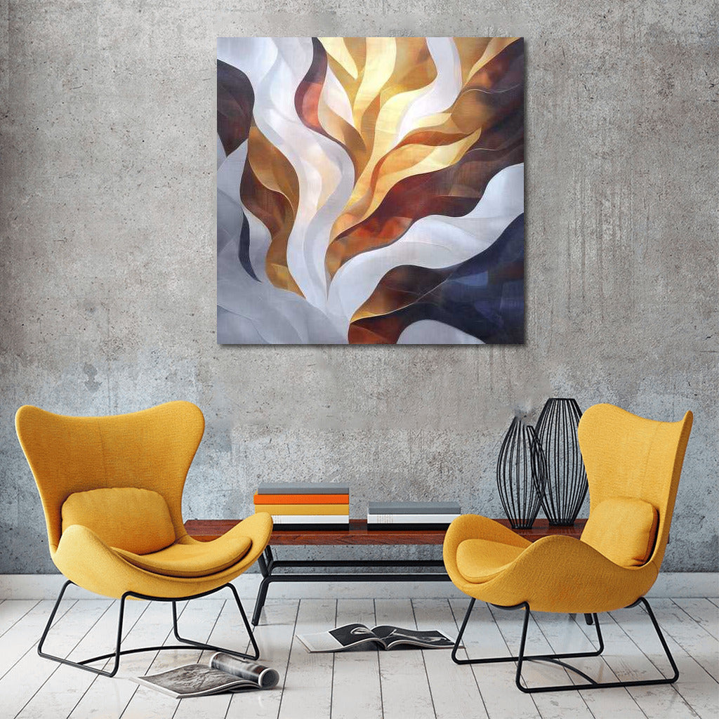 Golden Glow: Abstract Waves of Light