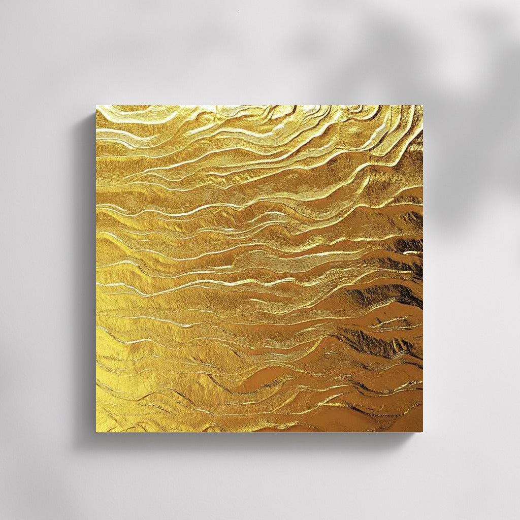 Golden Waves Abstraction: Texture and Shine