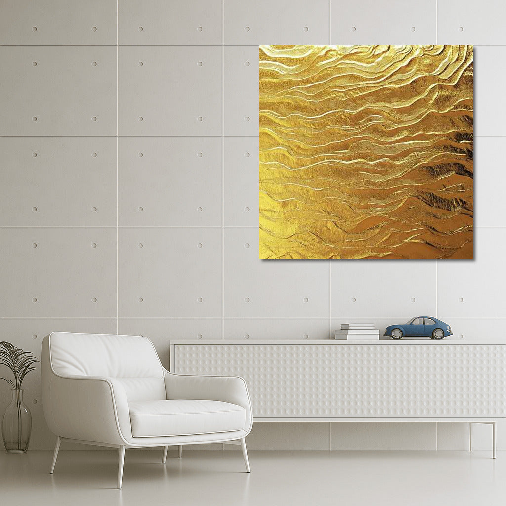 Golden Waves Abstraction: Texture and Shine