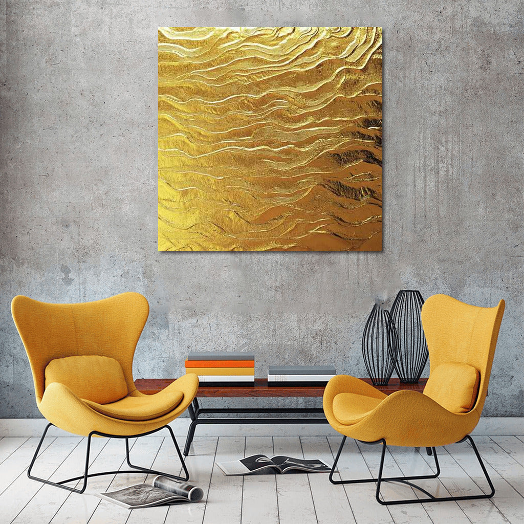 Golden Waves Abstraction: Texture and Shine